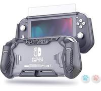 Switch Lite - Funda Protectora para Nintendo, LeyuSmart, Idea de Regalo con Protector de Pantalla HD y Tapas de Agarre para el Pulgar para la Familia Happy Hours, Color Gris