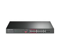 Switch Mercusys 16 puertos PoE+ 10/100 Mbps 2 puertos Gigabit sin gestión montaje en rack
