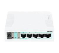 MikroTik RB260GS with 5 Gigabit ports and SFP cage, SwOS, plastic case, PSU