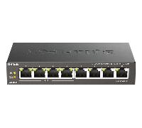 SWITCH NO GESTIONABLE D-LINK DGS-1008P 8P GIGA CON 4P POE (52W) SOBREMESA NO RACK
