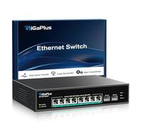Switch PoE no administrado de 10 Puertos y 2.5G con 8 Puertos PoE Base-T de 2.5Gb, 2 Enlaces ascendentes SFP+ de 10G, 802.3af/at (PoE+), Switch PoE GigaPlus para NAS/PC de 2.5G, enrutador WiFi6