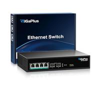 Switch PoE no administrado de 6 Puertos y 2.5 GB GigaPlus con 4 Puertos PoE Base-T de 2.5Gb, 2 Enlaces ascendentes SFP+ de 10 Gbps, 802.3af/at (PoE+), Capacidad de conmutación de 60Gbps