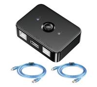 Switch USB, Conmutador de Impresión 2 en 1 Salida con Luz LED, para 2 Computadoras Compartiendo Teclado, Ratón, Impresora, con 2 Cable Impresora USB 1,5 m