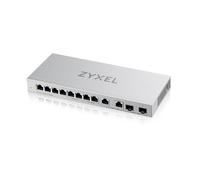 Zyxel Switch Ethernet de 12 Puertos | Unmanaged | 10G | XGS1010-12 | 8x Puertos 1G + 2x 2.5G + 2x 10G SFP+, Sin Ventilador, Adaptador de Corriente Incluido, Instalación Fácil Plug and Play