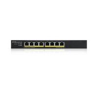 Zyxel 8-Port GbE PoE Smart Hybrid Mode Switch | Standalone o Nebula Cloud | 60 Watt 802.3at | Desktop | Fanless [GS1915-8EP]