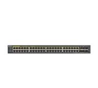 Zyxel Nebula Switch PoE+ inteligente de 48 puertos Ethernet Gigabit con 375 vatios, 4 puertos combo Gigabit y 2 puertos SFP y modo Cloud híbrido, Garantía de Por Vida [GS1920-48HPv2]