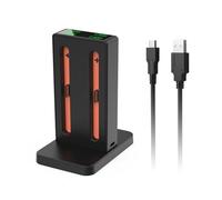 Switch2 - Base de carga con mango izquierdo y derecho, luces indicadoras de carga máxima, P1A6, cuatro cargas con asa
