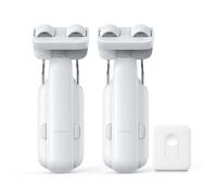 SwitchBot Abridor de Cortinas Eléctrico para Barras, Curtain Rod 3 2025 Set con 2 Motores y 1 Control Remoto, Control Bluetooth y App, Motor Silencioso Potente, Compatible con Matter (Hub requerido)