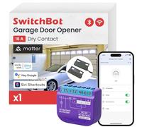 SwitchBot Abridor de puerta de garaje inteligente WiFi, certificado mate, control de aplicación, Alexa/Google/Siri/IFTTT/SmartThings compatible, múltiples modos de notificación, no requiere hub