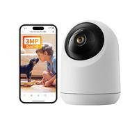 SwitchBot Cámara de vigilancia interior 2K Wifi | Cámara de vigilancia interior con cobertura de campo de visión de 360°/115°, audio de 2 vías, visión nocturna por infrarrojos