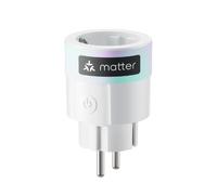 SwitchBot Enchufe Inteligente WiFi, Enchufe Matter con Medidor de Consumo | Smart Plug 16 A con App, Temporizador y Voz para Alexa, Google Home y Home Assistant, Tipo F, sin Hub SwitchBot