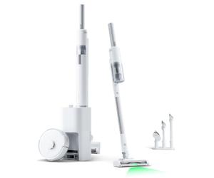 SwitchBot K10+ Pro Combo Robot Vacuum con Dual Auto-Empty Dock per 70 giorni di pulizia, Aspirapolvere Senza Filo con Luci LED per la Pulizia dei Capelli Degli Animali Domestici