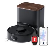 SwitchBot K11+ Robot Aspirador con fregona, 6000 Pa de succión, 90 días de Recogida de Polvo, autovaciado LDS Mapeo Inteligente diseño Delgado de 3,6 Pulgadas, Compatible con Apple Home Alexa Google