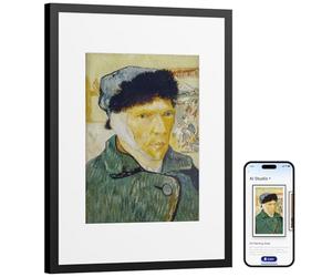 SwitchBot KI Art Frame, Marco de fotos digital inalámbrico, marco de fotos de tinta electrónica, batería de larga duración, mesa y montaje en pared, compatible con Alexa, arte generado por IA