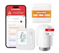 SwitchBot Kit Termostato de Radiador Inteligente con Home Climate Panel y Hub Mini Matter | App, Acceso Remoto, Control por Voz, Compatible con Alexa Google Home Apple Home Home Assistant