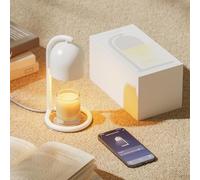 SwitchBot Lámpara Calentadora de Velas Inteligente con Caja de Regalo, Calentador Eléctrico para Velas Compatible con Matter, Apple Home y Alexa, Temporizador y Regulador, Decoración Hogar, Blanco