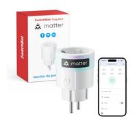 SwitchBot Matter Plug Mini con monitor de energía, control por Wi-Fi y Bluetooth, compatible con Alexa, Google Home, SmartThings y Home Assistant, control por voz y acceso remoto a la aplicación, 16A