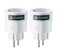 SwitchBot Matter Plug Mini paquete de 2 con monitor de energía, control por Wi-Fi y Bluetooth, compatible con Alexa, Google Home, Apple Home y HomeAssistant, control por voz y acceso app, 16A Type F