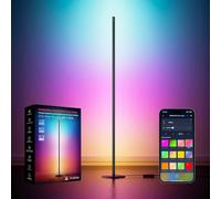 SwitchBot Matter RGBICWW Lampara de Pie, Blanco Cálido & Frío, Lámpara de Pie LED compatible con Apple Home, Alexa, Google Home, 16 Millones Colores, 1200lm, Sincronización de Música, Modos de Escena
