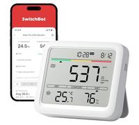 SwitchBot Monitor Calidad del Aire Interior, Estacion Meteorologica con Alarma CO2, Detectores de CO2, Termometro con App, Bluetooth, Archivo de Datos 2-Años, se Requiere SwitchBot Hub