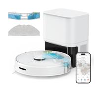 SwitchBot Robot aspirador S1 Plus con función de limpieza - Robot aspirador con estación de aspiración para 70 días, navegación LiDAR, mapeo inteligente, 2700 Pa fuerte succión, compatible con Alexa,