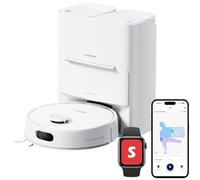 SwitchBot Robot Aspirador S20-10.000 Pa Fuerte Potencia de succión, prevención de obstáculos AI, Limpieza automática y Secado, Recarga y Sistema de alcantarillado Compatible con Matter y Apple Home