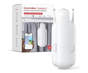 SwitchBot Smart Automatic Curtain Opener - Control Remoto Bluetooth con aplicación/horarios, Mejora de Rendimiento, se Necesita SwitchBot Hub 2 para Que Sea Compatible con Matter (Curtain 3, U Rail)