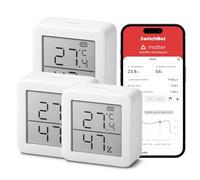 SwitchBot Termómetro Higrómetro Interior Conectado - Termómetro Digital para el Hogar - Termómetro de Ambiente Pequeño con APP Control, Almacenamiento de Datos, Termómetro de Escritorio Preciso Lcd
