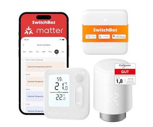 SwitchBot Termostato Inteligente para Radiador Combo Panel Matter, Control Mediante aplicación y Temporizador, Ahorro energético, fácil instalación, Compatible con Apple Home