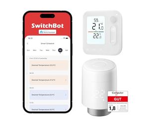 SwitchBot Termostato Inteligente para radiador, termostato Bluetooth con aplicación y programación, Ahorro de energía, Compatible con Alexa, Apple Home & Home Assistant (Requiere Hub
