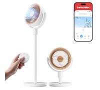 SwitchBot Ventilador Circulador de Pie con luces RGB, ultrasilencioso de 22 dB con mando a distancia, hub Matter, caudal de 9,15 m³/min, altura ajustable, 4 modos, 9 velocidades, temporizador de 9 h
