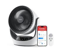 SwitchBot Ventilador de mesa inteligente, potente ventilador de escritorio USB silencioso para dormitorio, compatible con concentrador de control de aire requerido, 4 modos, temporizador 9H, batería