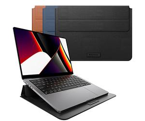 SwitchEasy EasyStand - Funda para ordenador portátil con función de soporte, bolsa de transporte delgada para MacBook Air 2020-2018 de 13 pulgadas y MacBook Pro 2019-2016 de 13 pulgadas, color negro