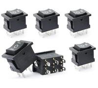 Switian 6 unidades 6 pines DPDT On-Off-On 3 Posiciones Interruptor basculante AC 6A/250V 10A/125V