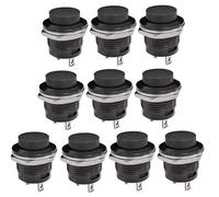 Switian - Interruptor de botón pulsador, Interruptor Conmutador (10 unidades, 6 A/125 V, 3 A/250 V)