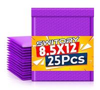 Switory 25 sobres acolchados de burbujas A4, sobres de burbujas, bolsas de embalaje forradas autoadhesivas morado, 21,6 x 28 cm