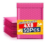 Switory 50 sobres de burbujas de polietileno de 10,2 x 17,7 cm, sobres acolchados de 4 x 7 pulgadas a granel #000, bolsas de polietileno con forro de burbujas para envío, embalaje, correo