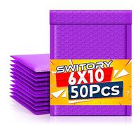 Switory 50piezas bolsa de burbujas, 15,3x22,9cm Sobres acolchados a granel, Bolsas Polymailer con forro de burbujas para envío, empaquetado, Envío por correo autoadhesivo