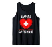Switzerland Flag Heart Aarburg City Camiseta sin Mangas