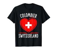 Switzerland Flag Heart Colombier City Camiseta