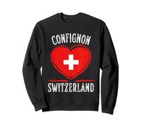 Switzerland Flag Heart Confignon City Sudadera