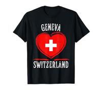Switzerland Flag Heart Geneva City Camiseta