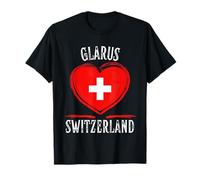 Switzerland Flag Heart Glarus City Camiseta