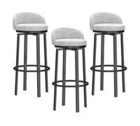 Swivel Bar Stools Set, Modern Bar Height Barstools, Velvet Counter Stools, Island Chairs with Black Base/Low Back, Upholstered Bar Chairs for Kitchen/Home Bar/Pub, Seat Height 65Cm (Color : 2Pcs,