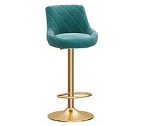 Swivel Barstool Chairs Counter Height Velvet Upholstered, Gold Metal Base for Counter Cafe Kitchen Breakfast Pub, Adjustable Height 65-80cm,Gray (Green)