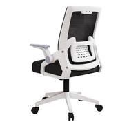 Swivel Chair Office Chair Comfortable Chairs Long Periods Sitting Computer Home Mesh Study Conference Ergonomic Chairs(White Frame Black Mesh No Headrest)