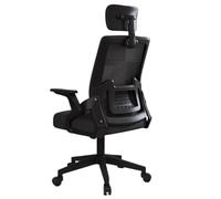 Swivel Chair Office Chair Comfortable Chairs Long Periods Sitting Computer Home Mesh Study Conference Ergonomic Chairs(Black Frame Black Mesh with Headrest)