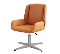 Swivel Executive Office Chair with Crossed Legs,Modern Leather Adjustable Chairs with Armrest and Back Support,Office Reception Chair Staff Chairs(Orange A)
