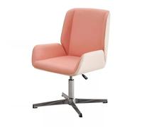 Swivel Executive Office Chair with Crossed Legs,Modern Leather Adjustable Chairs with Armrest and Back Support,Office Reception Chair Staff Chairs(Pink B)