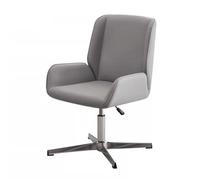 Swivel Executive Office Chair with Crossed Legs,Modern Leather Adjustable Chairs with Armrest and Back Support,Office Reception Chair Staff Chairs(Grey A)